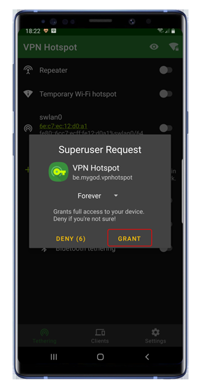 Cómo compartir la conexión VPN de Android a través de WiFi Hotspot (Root)