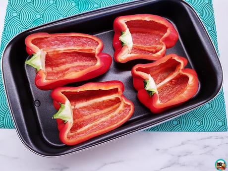 Pimientos rellenos de carne de pavo