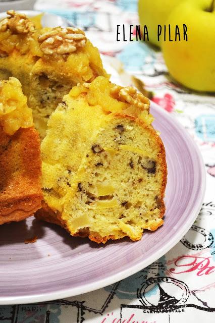 Bundt cake salado de queso Idiazábal, manzana y nueces