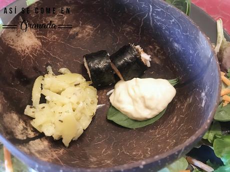 Revuelto de patatas y enrollado de cangrejo inspirado en Ana Ros Revuelto de patatas y enrollado de cangrejo inspirado en Ana Ros