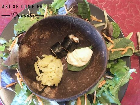 Revuelto de patatas y enrollado de cangrejo inspirado en Ana Ros Revuelto de patatas y enrollado de cangrejo inspirado en Ana Ros