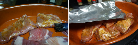 Costillas adobadas al horno con patatas Costillas adobadas al horno con patatas