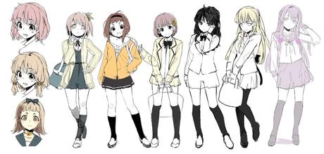 Primeros diseños de las chicas del anime OreSuki