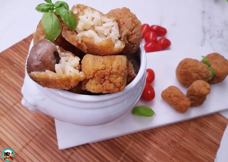 Croquetas de arroz con champiñones Croquetas de arroz con champiñones