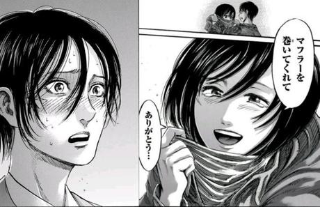 Capitulo 123 del manga ''Shingeki no  Kyojin'': La confesión de Mikasa a Eren