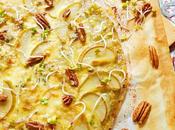 Pizza blanco pera, gorgonzola nueces pecanas