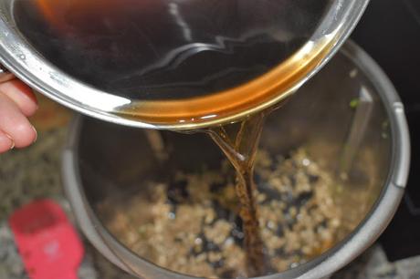 Risotto con trompetas de la muerte