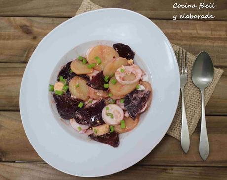 ENSALADA DE PATATAS, REMOLACHA Y HUEVOS