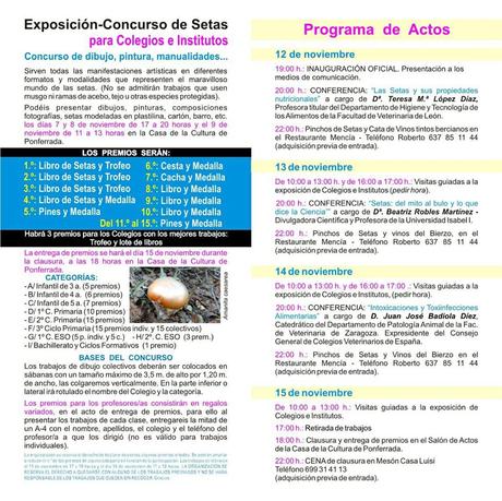 XXIV Jornadas Micológicas del Bierzo. programa de actividades