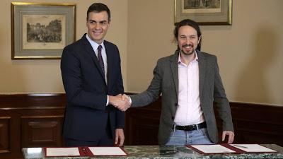 Sánchez e Iglesias pactan un gobierno de coalición.