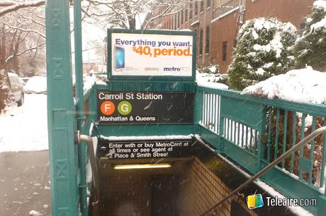 Solo dentro del metro se puede escapar al paisaje nevado