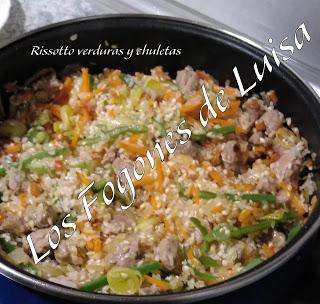 RISSOTTO CON VERDURAS Y CHULETAS DE CERDO