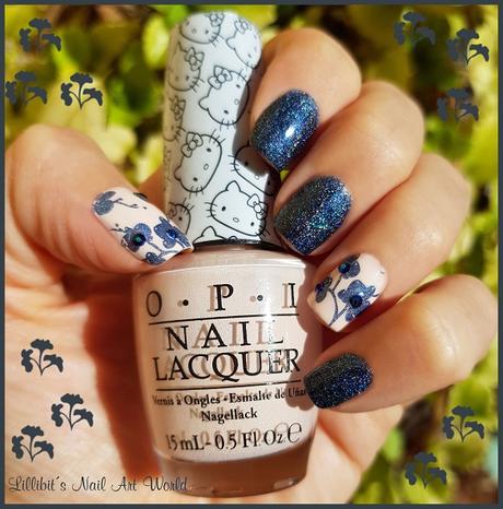 Flores azules holográficas Flores azules holográficas