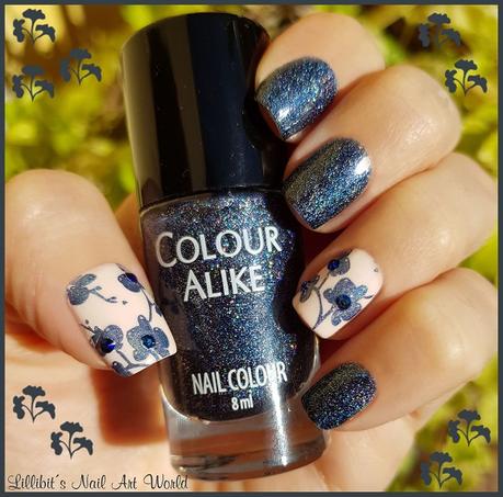 Flores azules holográficas