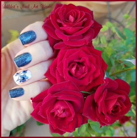 Flores azules holográficas Flores azules holográficas