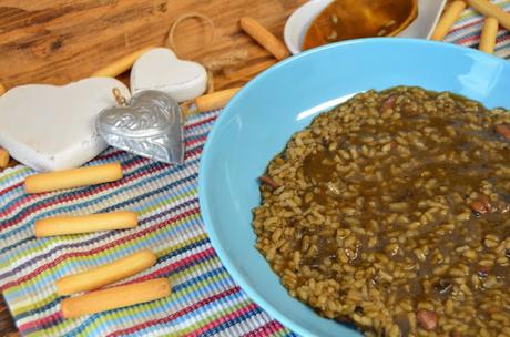 arroz con calamares en su tinta, arroz con calamares en su tinta de lata, arroz con calamares en su tinta de lata receta, arroz con calamares en su tinta fácil y rápido, las delicias de mayte,