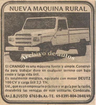 Chango, camión liviano Chango, camión liviano