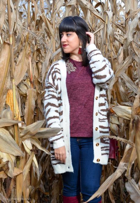 Cárdigan estampado de cebra