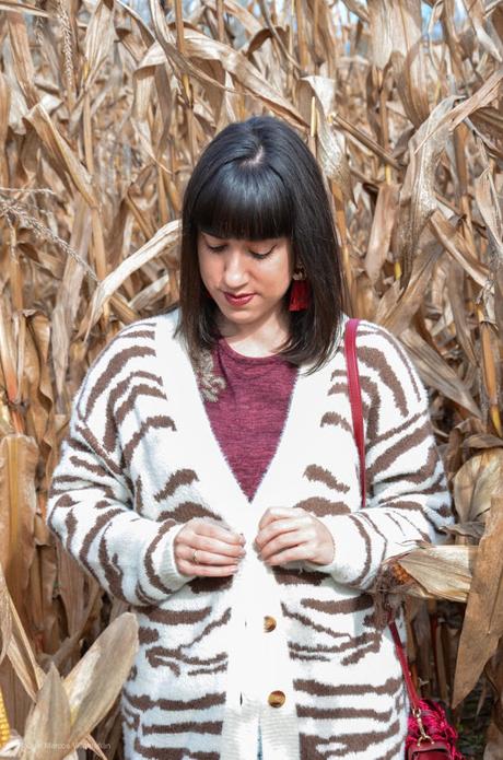 Cárdigan estampado de cebra