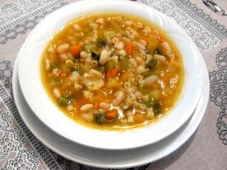 Sopa minestrone de verduras.