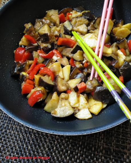 SALTEADO DE BERENJENAS, PATATAS Y PIMIENTOS #CocinasdelMundoXian
