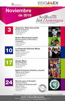 CONTINÚAN DOMINGOS CULTURALES EN EL CENTRO CULTURAL MEXIQUENSE