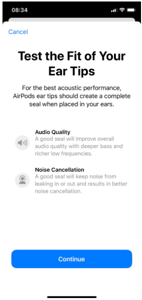 Cómo usar la prueba de ajuste del oído AirPods Pro Cómo usar la prueba de ajuste del oído AirPods Pro