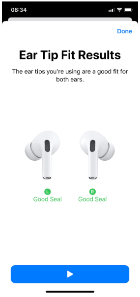 Cómo usar la prueba de ajuste del oído AirPods Pro