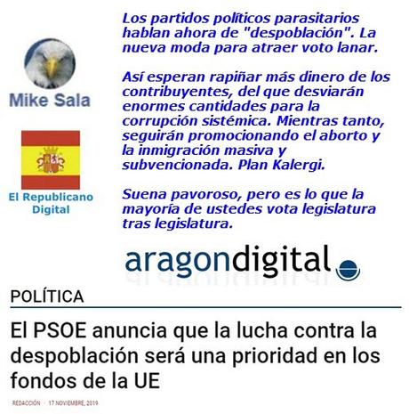 El PSOE exige fondos para la lucha contra la despoblación, pero promociona el aborto.