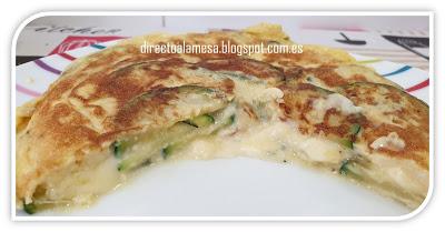 Tortilla de calabacín y queso azul