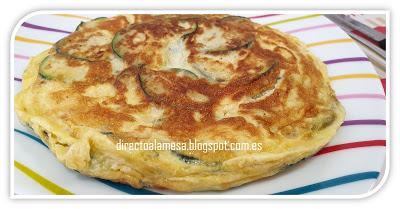 Tortilla de calabacín y queso azul