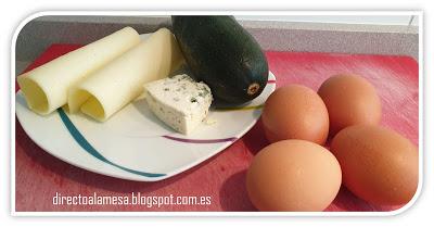 Tortilla de calabacín y queso azul