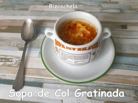 SOPA DE COL O REPOLLO GRATINADA