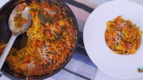 Fideuá con merluza y calabaza