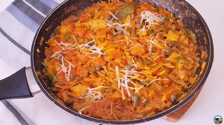 Fideuá con merluza y calabaza