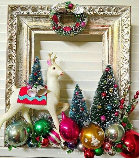 18 ideas con marcos para decorar esta Navidad