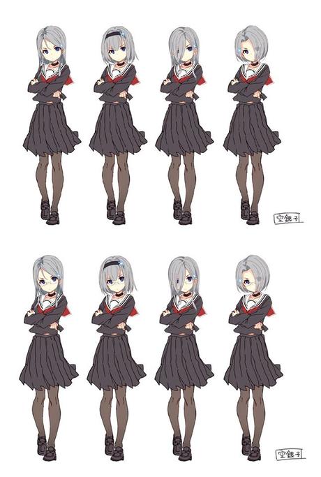 Primeros diseños de las chicas del anime Ryuuou no Oshigoto