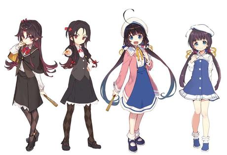 Primeros diseños de las chicas del anime Ryuuou no Oshigoto