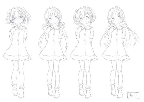 Primeros diseños de las chicas del anime Ryuuou no Oshigoto