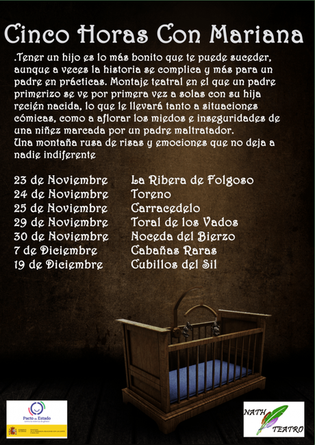 Cacabelos estrena la obra del berciano Andrés Campelo ‘Cinco Horas con Mariana’ el jueves 21 de noviembre Cacabelos estrena la obra del berciano Andrés Campelo ‘Cinco Horas con Mariana’ el jueves 21 de noviembre