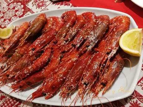 Carabineros a la sal con ralladura de lima Carabineros a la sal con ralladura de lima