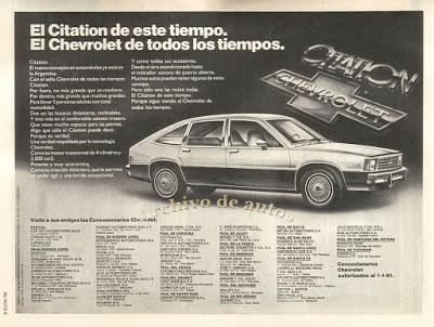 Chevrolet Citation importado por GMODC