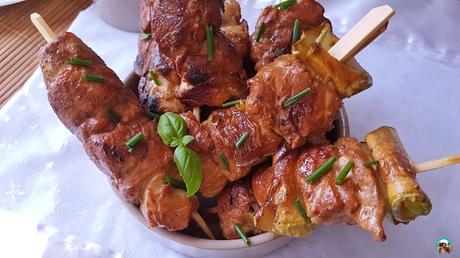 Solomillo pavo relleno con salsa de setas