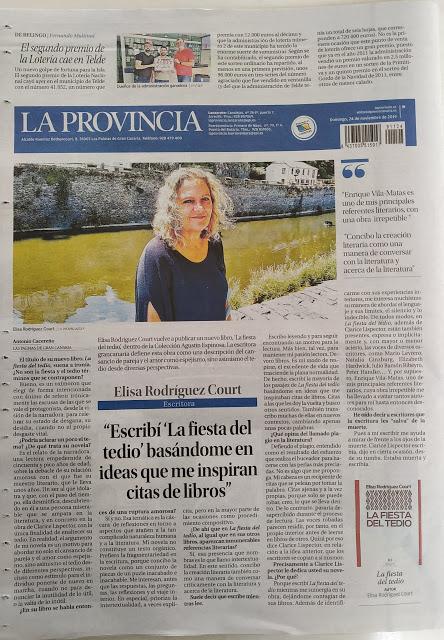 ENTREVISTA A ELISA RODRÍGUEZ COURT EN 'LA PROVINCIA'