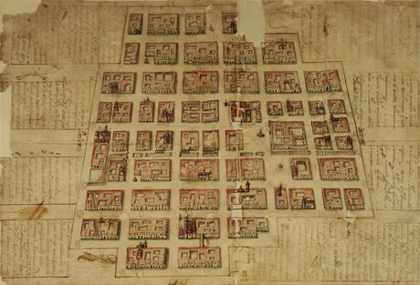 HERMOSOS MAPAS ANTIGUOS DE LA CIUDAD DE MÉXICO 1720 Ciudad de México. Para recolección de la basura