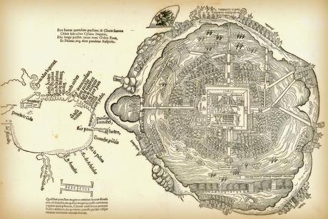 HERMOSOS MAPAS ANTIGUOS DE LA CIUDAD DE MÉXICO 1524 La Gran Tenochtitlán 101