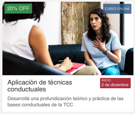 20% OFF en cursos online especializados en terapia cognitiva conductual 20% OFF en cursos online especializados en terapia cognitiva conductual