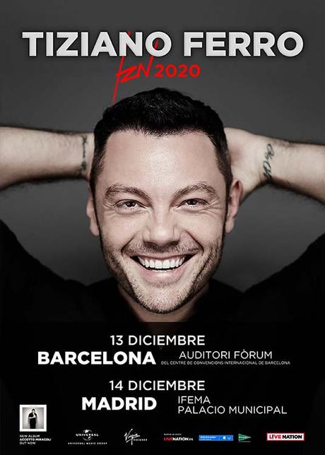Tiziano Ferro anuncia dos únicos conciertos en España en 2020 TZN 2020