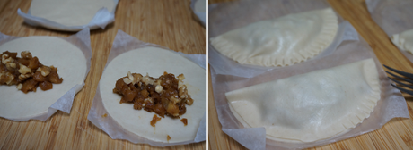 Empanadillas rellenas de manzana y nueces