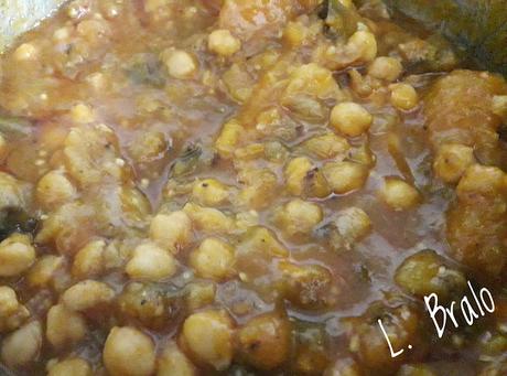 POTAJE DE GARBANZOS DE BERENJENAS Y CALABAZA